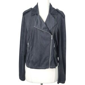 Lauren Conrad‎ Gray Vegan Suede Moto Jacket- Plus Size 16